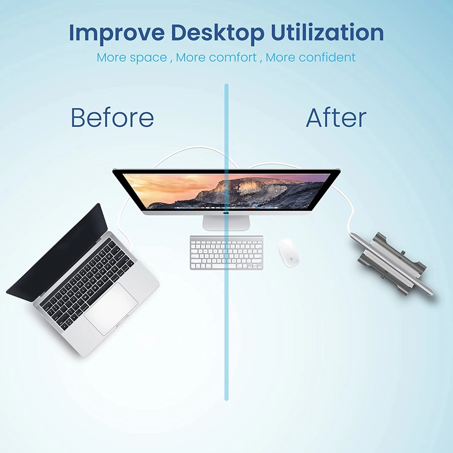 Vertical Laptop Stand - 3-Slots Aluminum Alloy