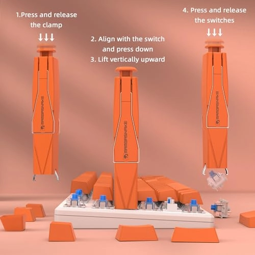 2-in-1 Keycap Switch Puller - 304 Stainless Steel Blue