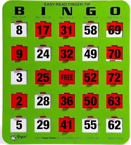 Regal Games Bulk Bingo Cards - Sliding Windows Reusable Large Print