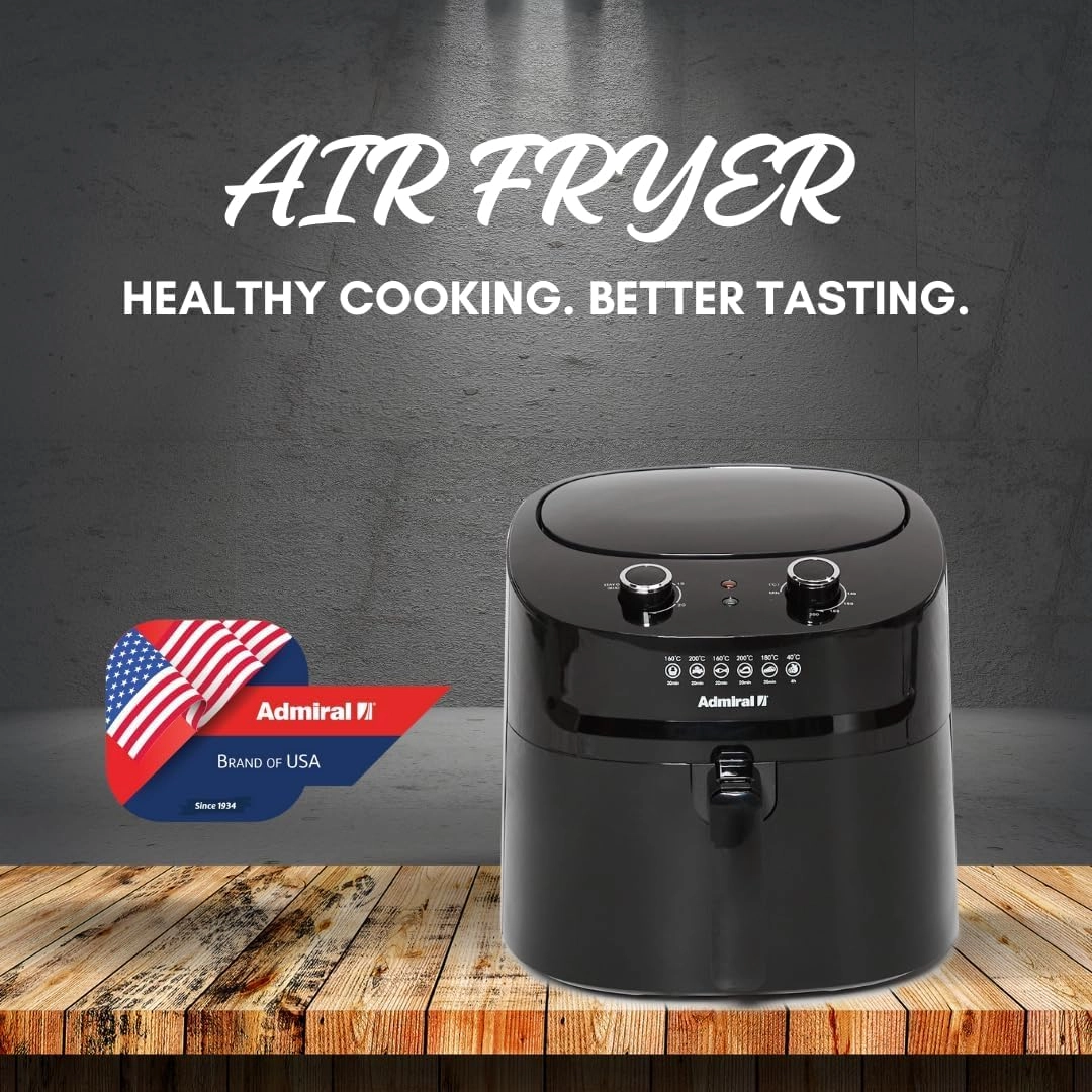 Air Fryer ADAF65BL - Knob Control Cool Touch Handle Detachable Basket