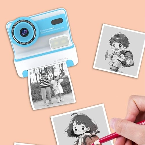 Kids Instant Print Camera - 24MP Thermal Print 2.4" Display