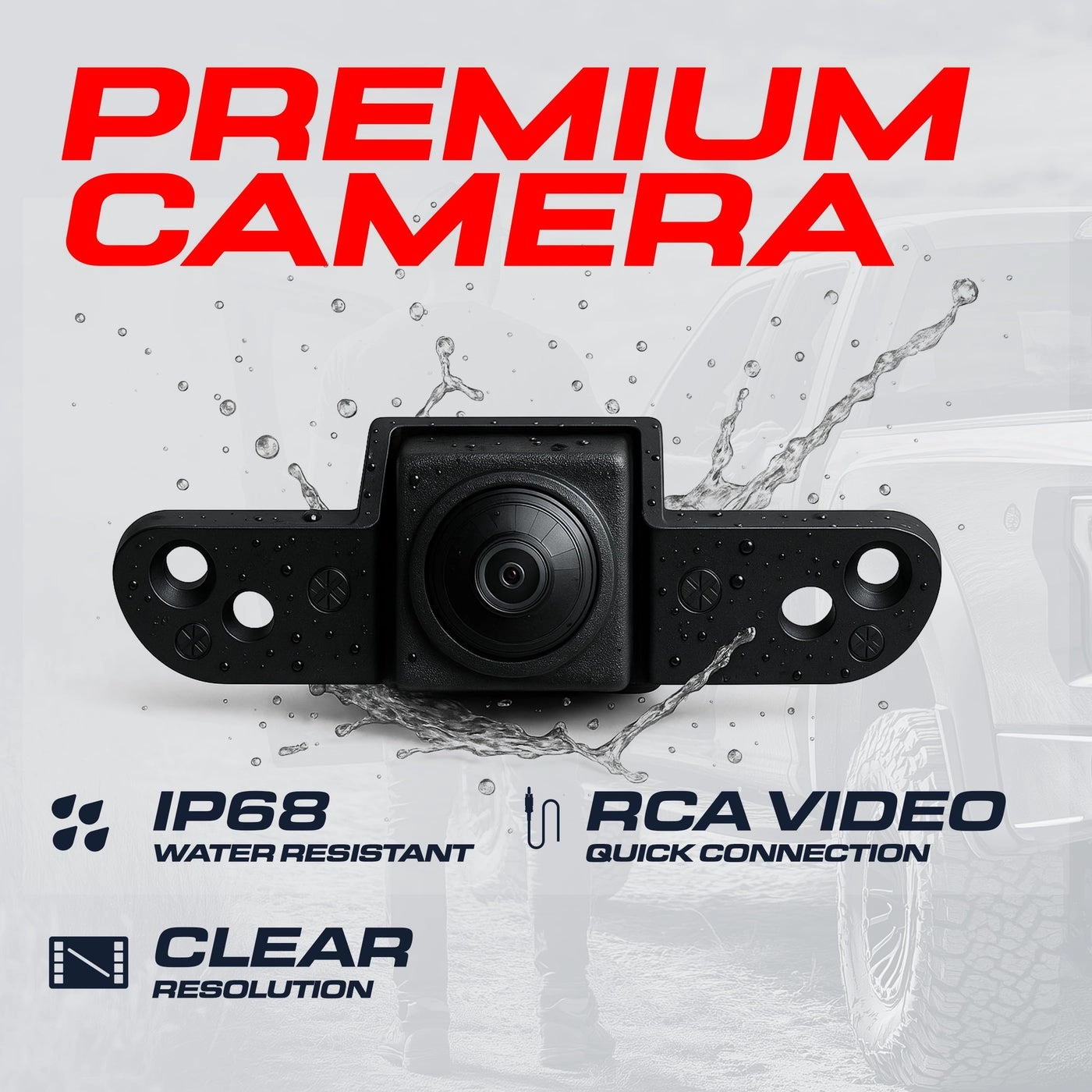 Tailgate Handle with Backup Camera - RCA 600 TV Lines