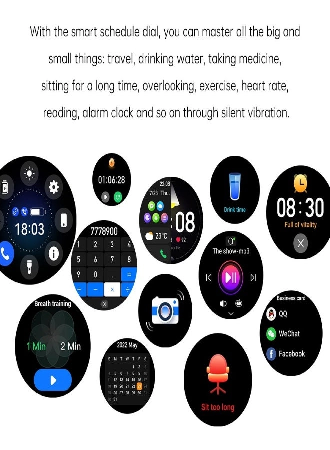 HK39 - 1.1" HD 360x360 Bluetooth Calling