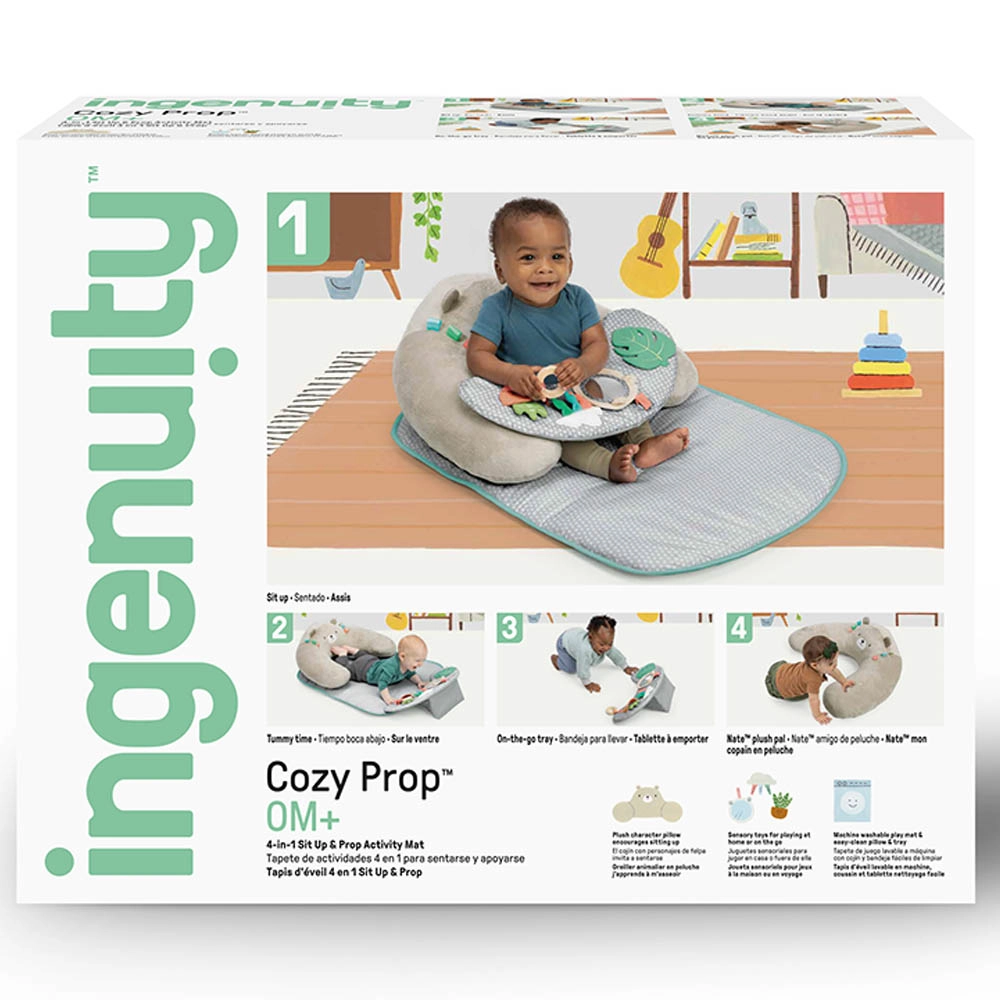 Cozy Prop Sit Up & Activity Mat - Nate the Bear Suitable for 0 month and above