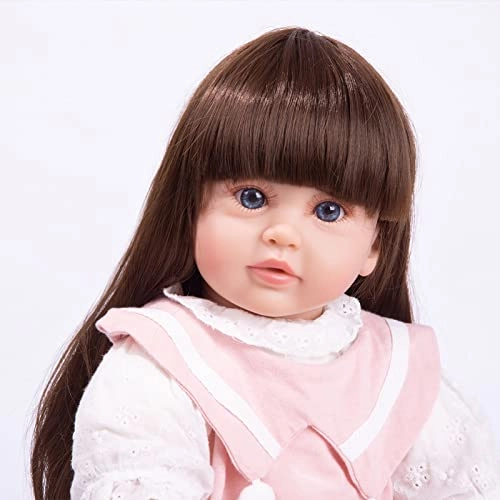 Reborn Baby Doll - 24 Inch Vinyl Cotton Body Pink Yarn Skirt Ages 3+