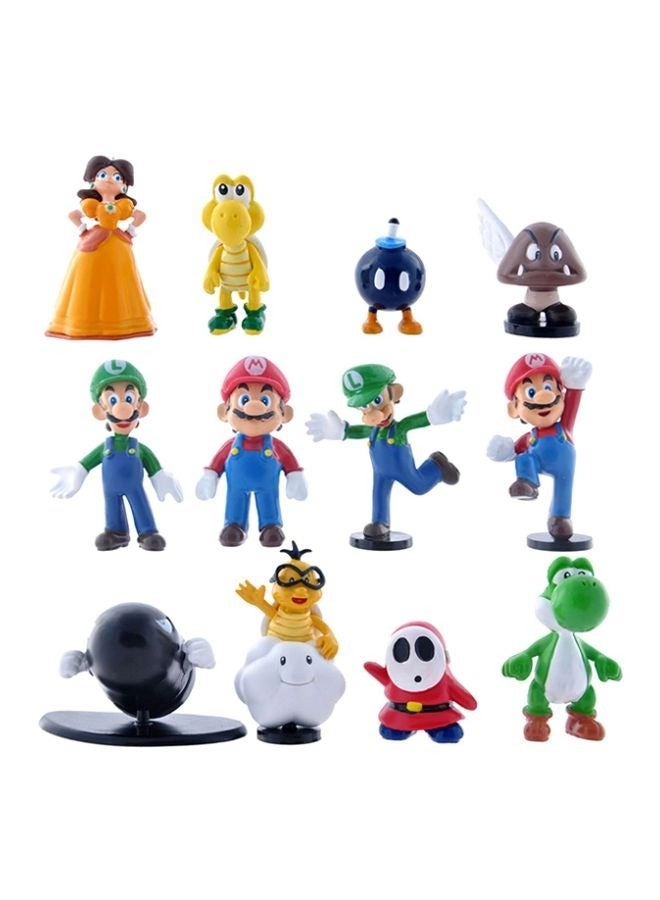 halamodo Mario - 12 pcs + Super Mary + Princess + Turtle + Mushroom + Orangutan