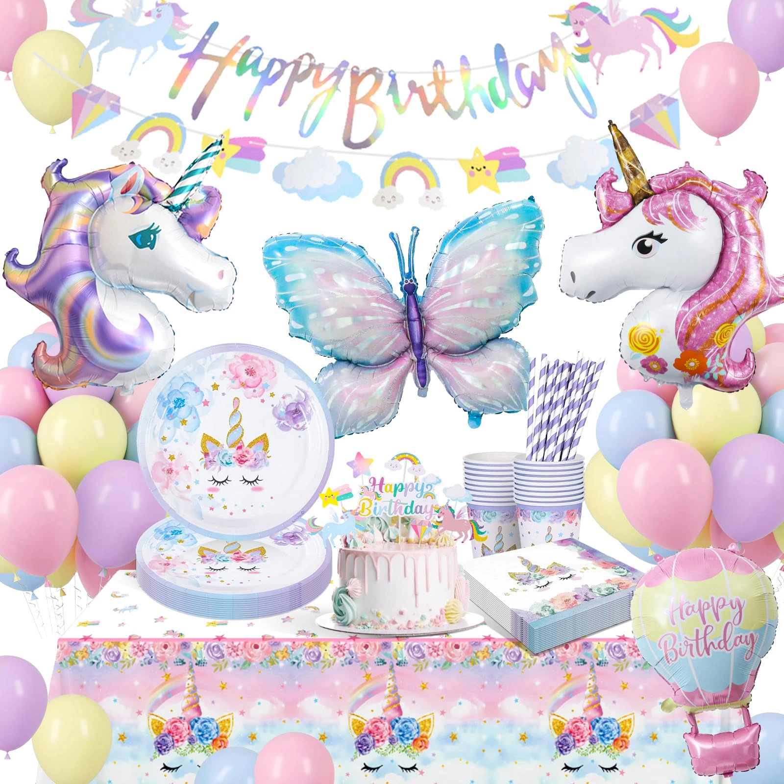 Unicorn Party Decorations - 16 Guests Birthday