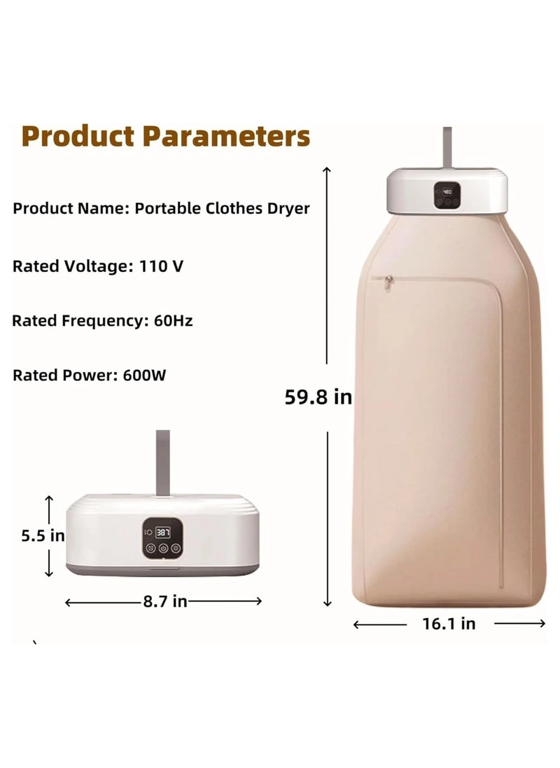 Portable Clothes Dryer - Foldable Remote Control Fast Drying