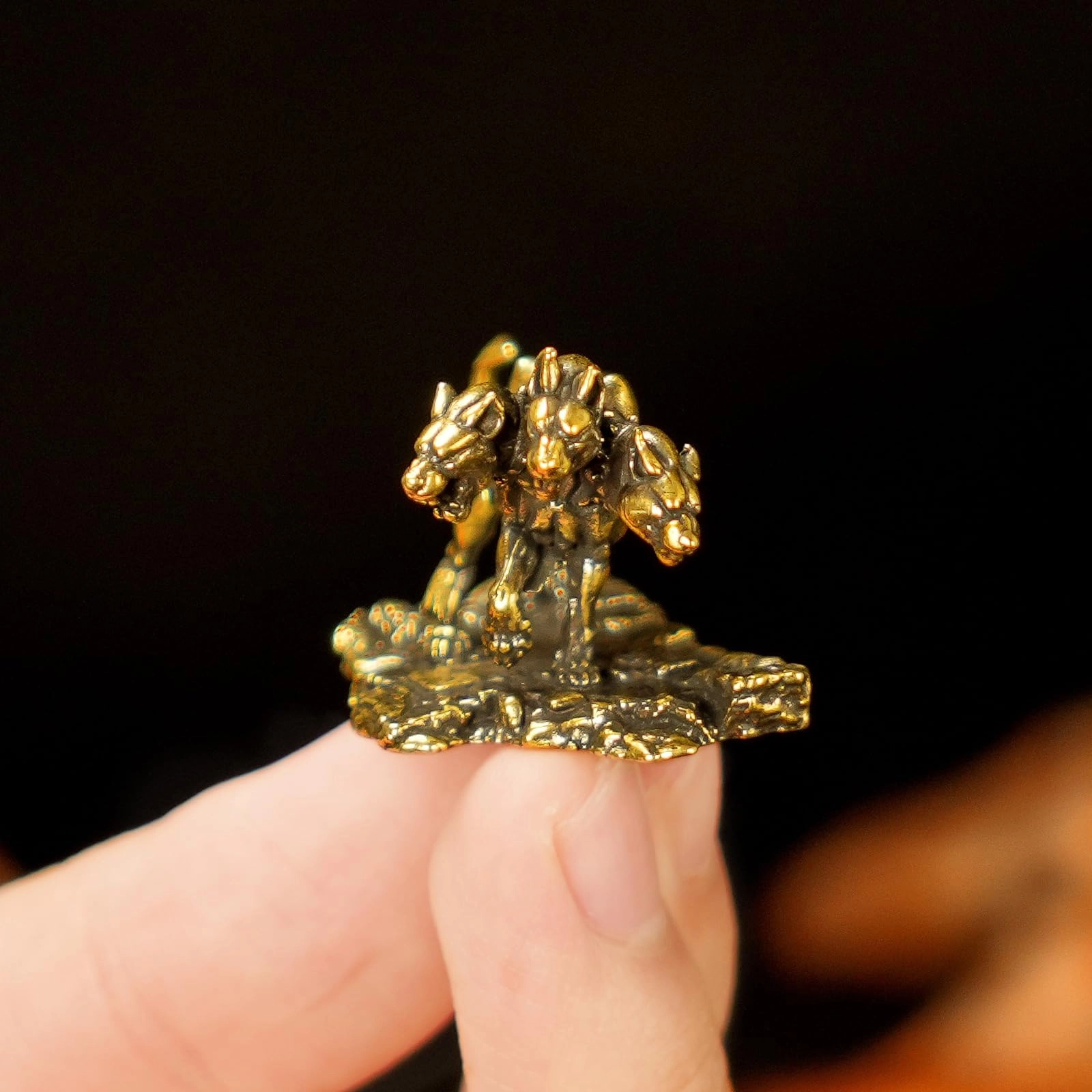 Cerberus Statue - Brass