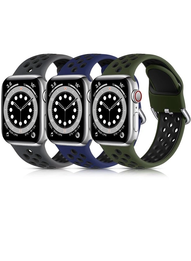 3 Pack Breathable Watch Band for Apple Watch - 38mm/40mm/41mm/42mm/44mm/45mm/49mm