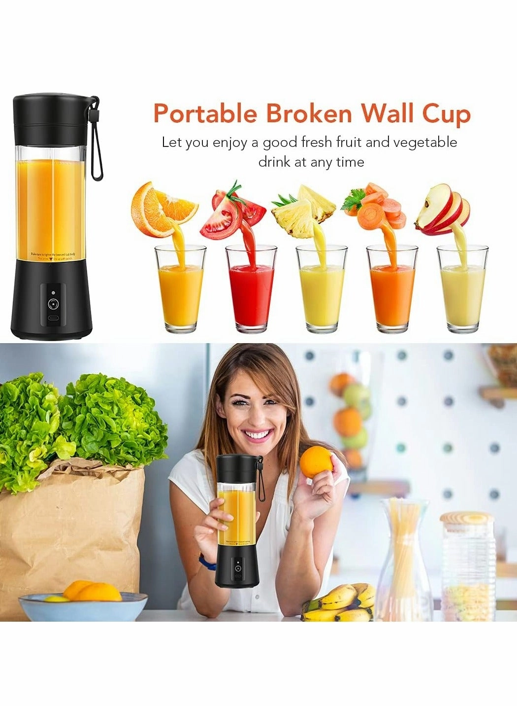Portable Blender - USB Rechargeable 6-Blade