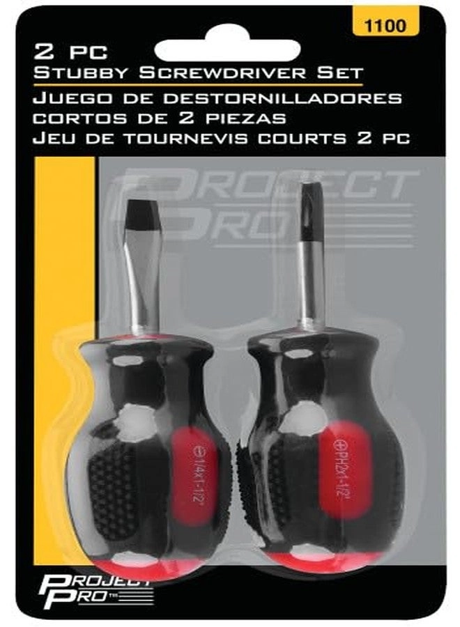 1100 Stubby Slotted and Phillips Screwdriver Set (2 Pcs)