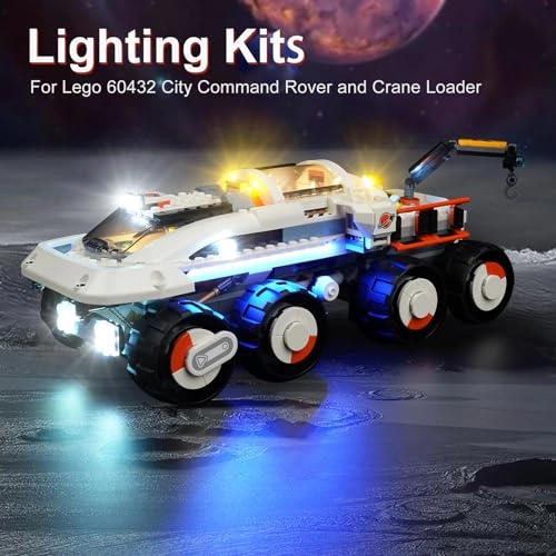 LED Lighting Kit for Lego City Command Rover and Crane Loader - Compatible with Lego 60432