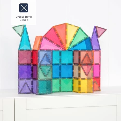 Glitter Castle Magnetic Tiles - 48pcs