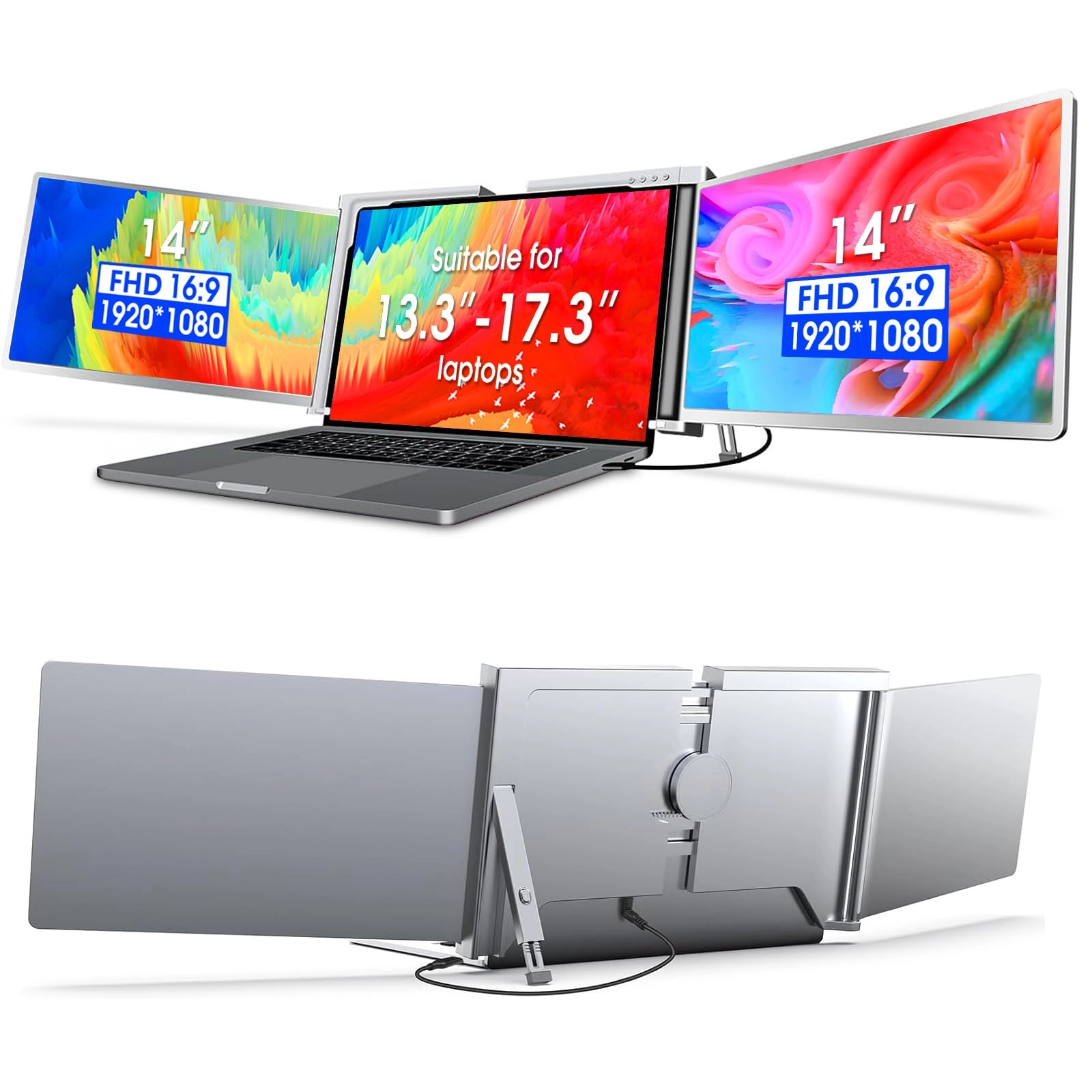 moonka Portable Triple Monitor 1404cb7d-fca9-4a09-8adb-16f3fad24481 - 14-Inch FHD 1080p USB-C