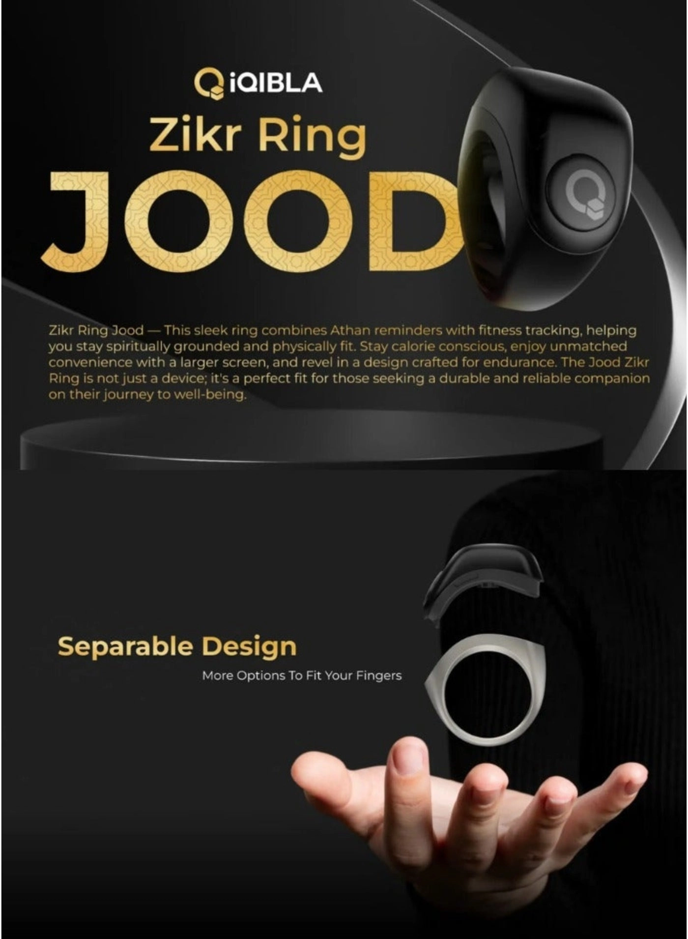 Zikar Ring Jood - 55 mAh USB-C Black