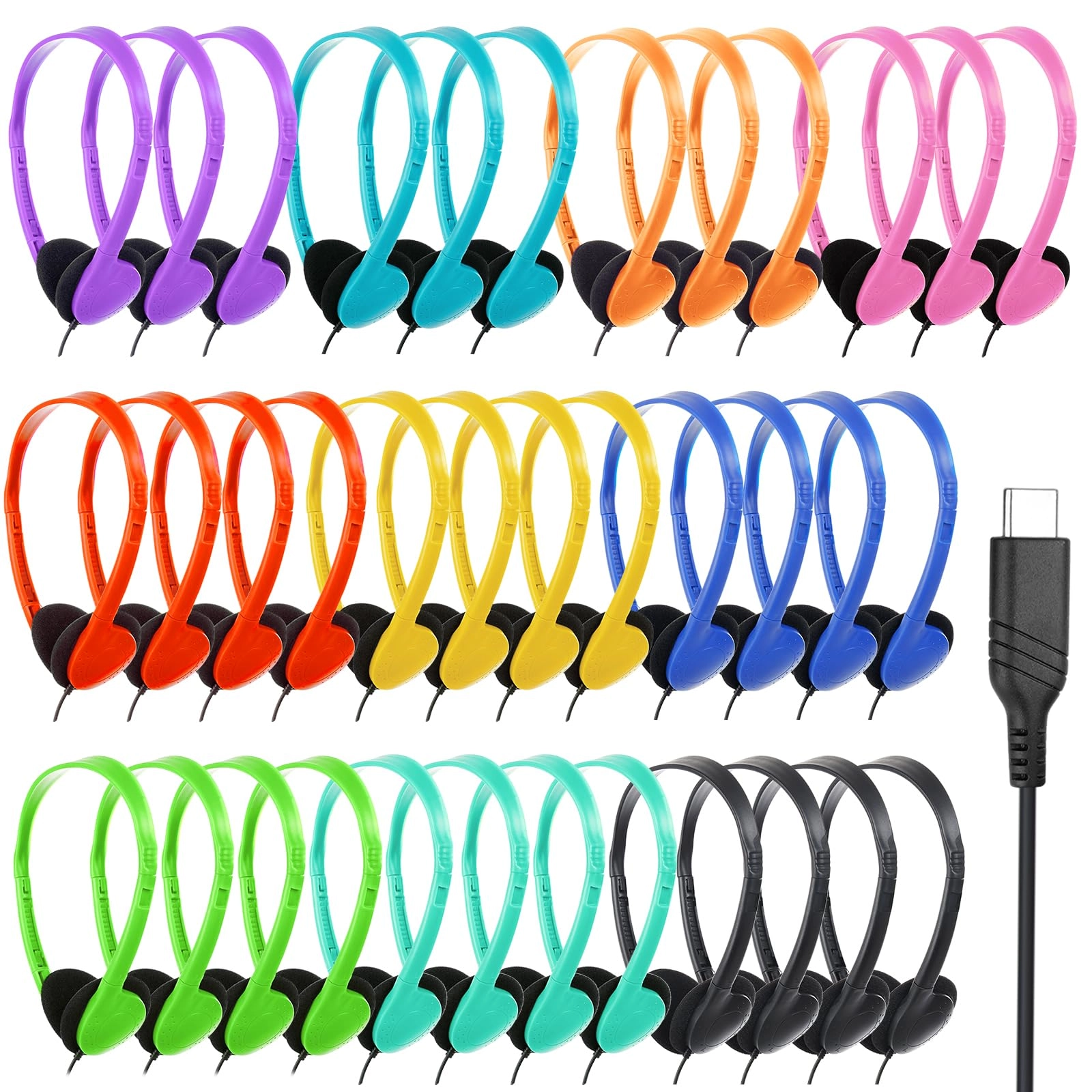 USB Type C Kids Wired Headphone 25 Pack