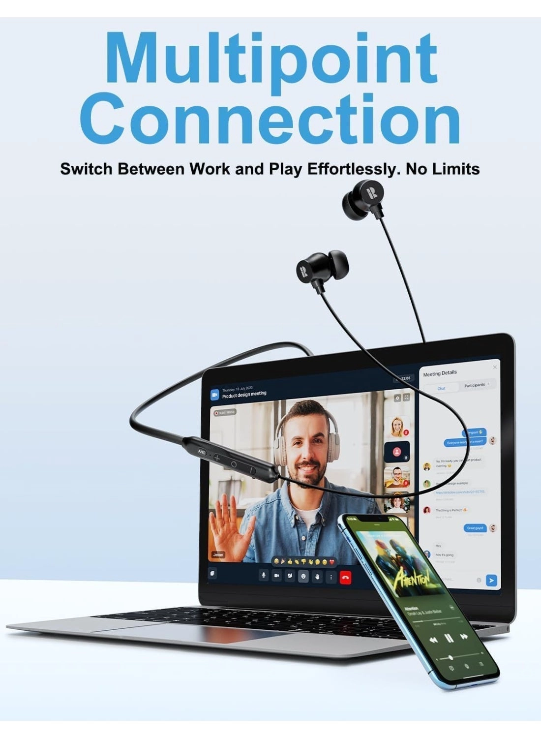 Neckband Bluetooth Wireless Headphone