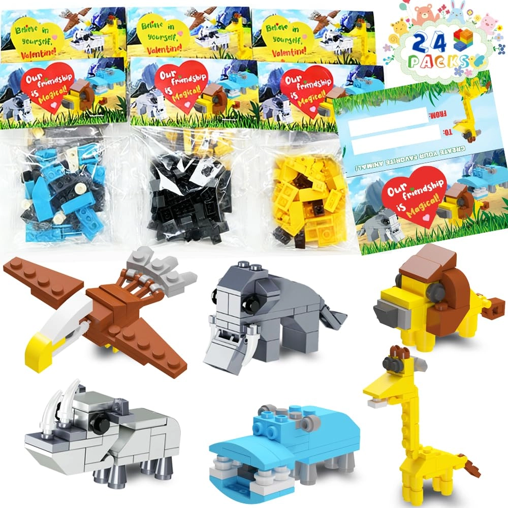 WODMAZ Safari Animal Building Blocks - Animal 24 pcs Pack
