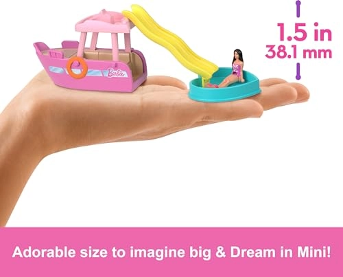 Mini BarbieLand Doll and Toy Vehicle Set - 1.5" Colour Changing Ages 4+