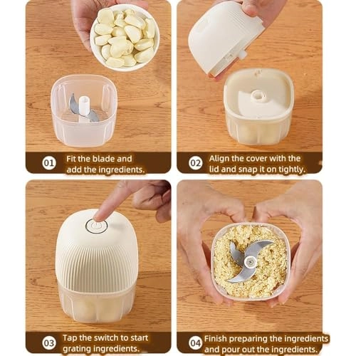 Mini Garlic Chopper - 250ml Type-C Rechargeable