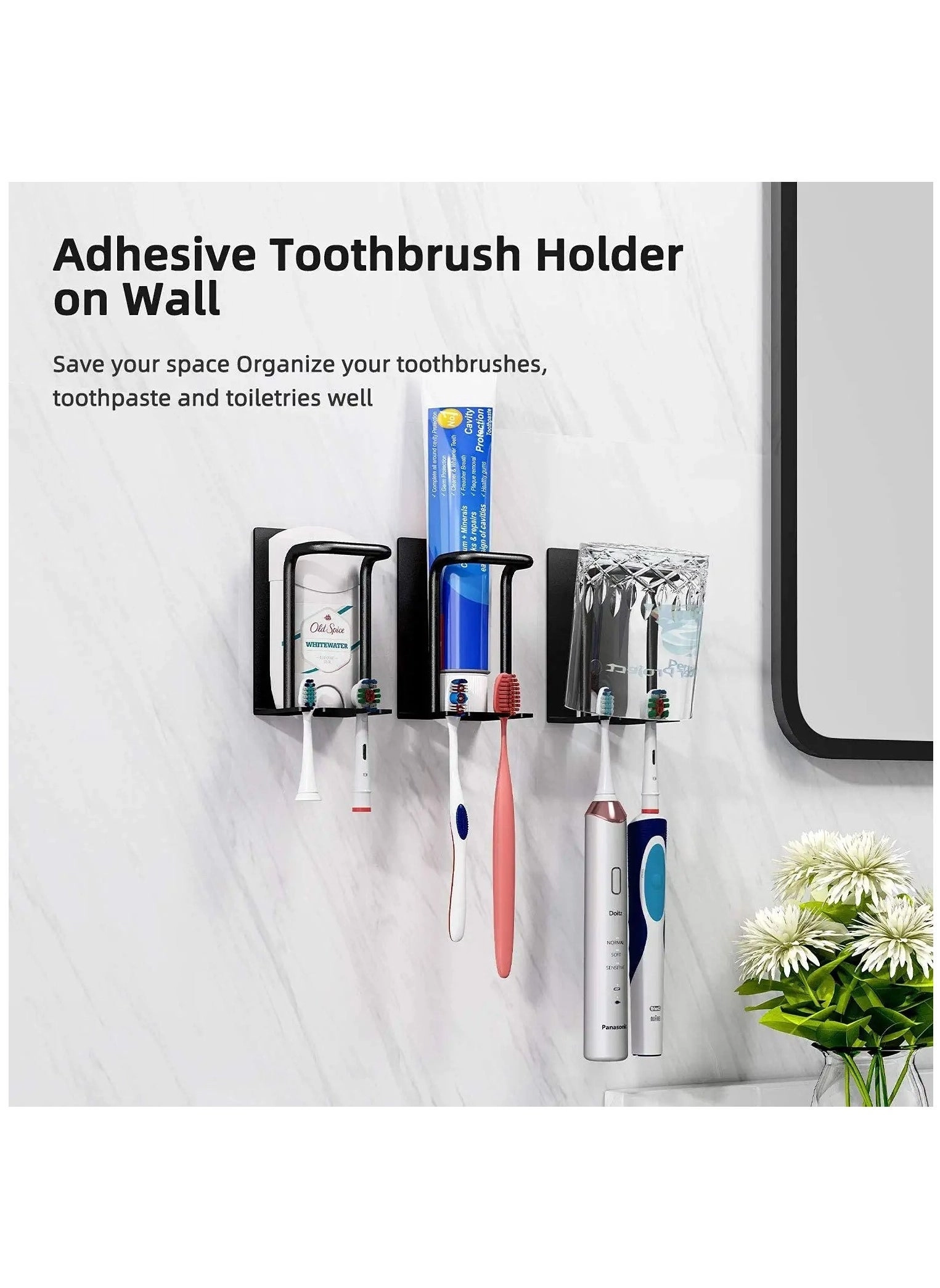 Wall Mount Toothbrush Holder