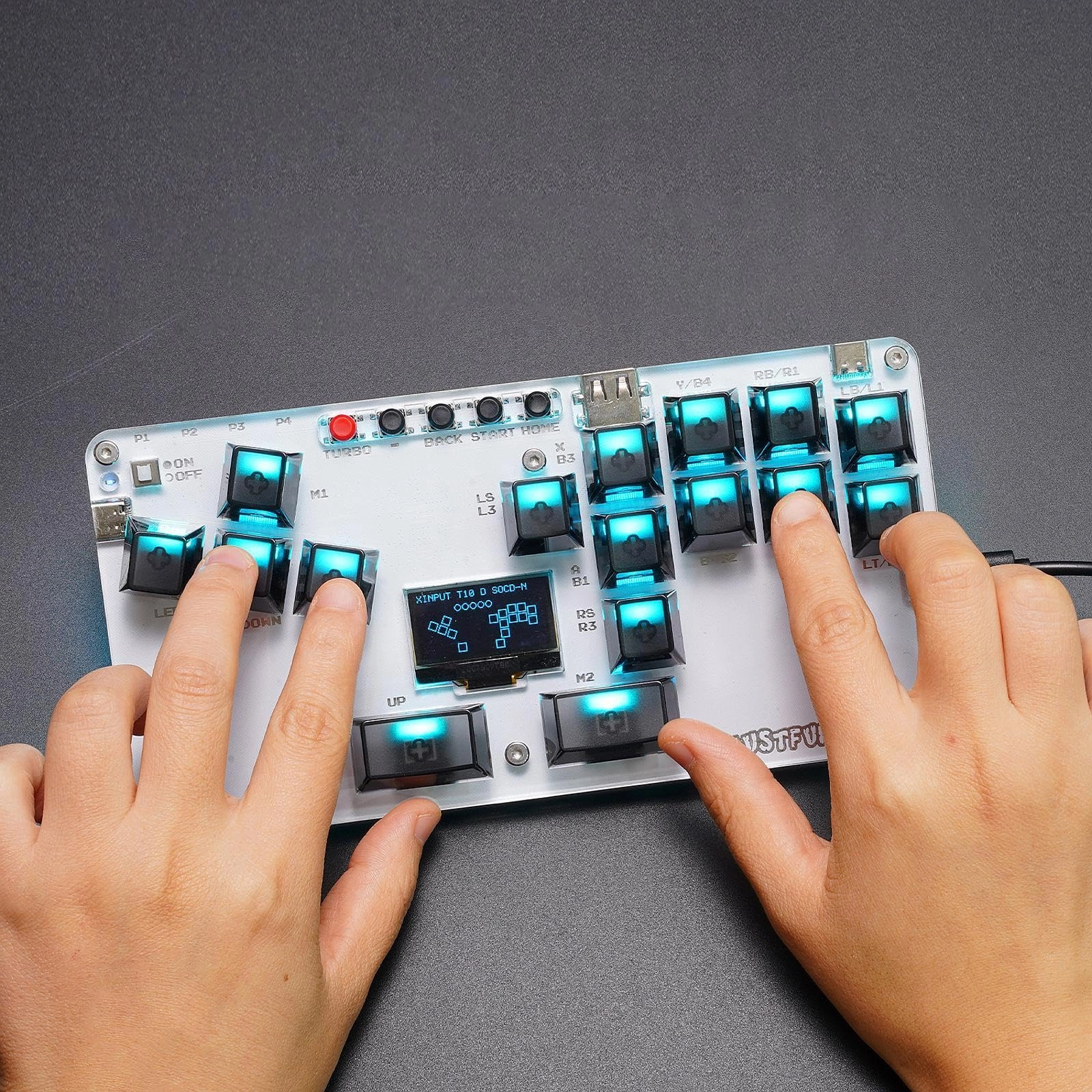 Hitbox Controller - Mini Stickless Portable 1.3-inch OLED