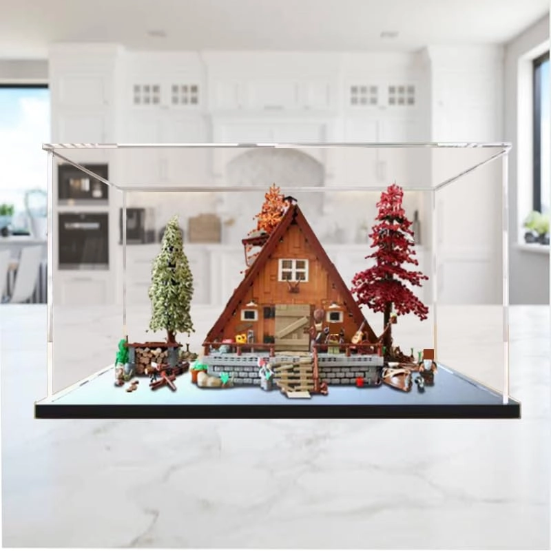 A-Frame Cabin Display Box (21338) - 50x35x30cm Mirror Bottom+background