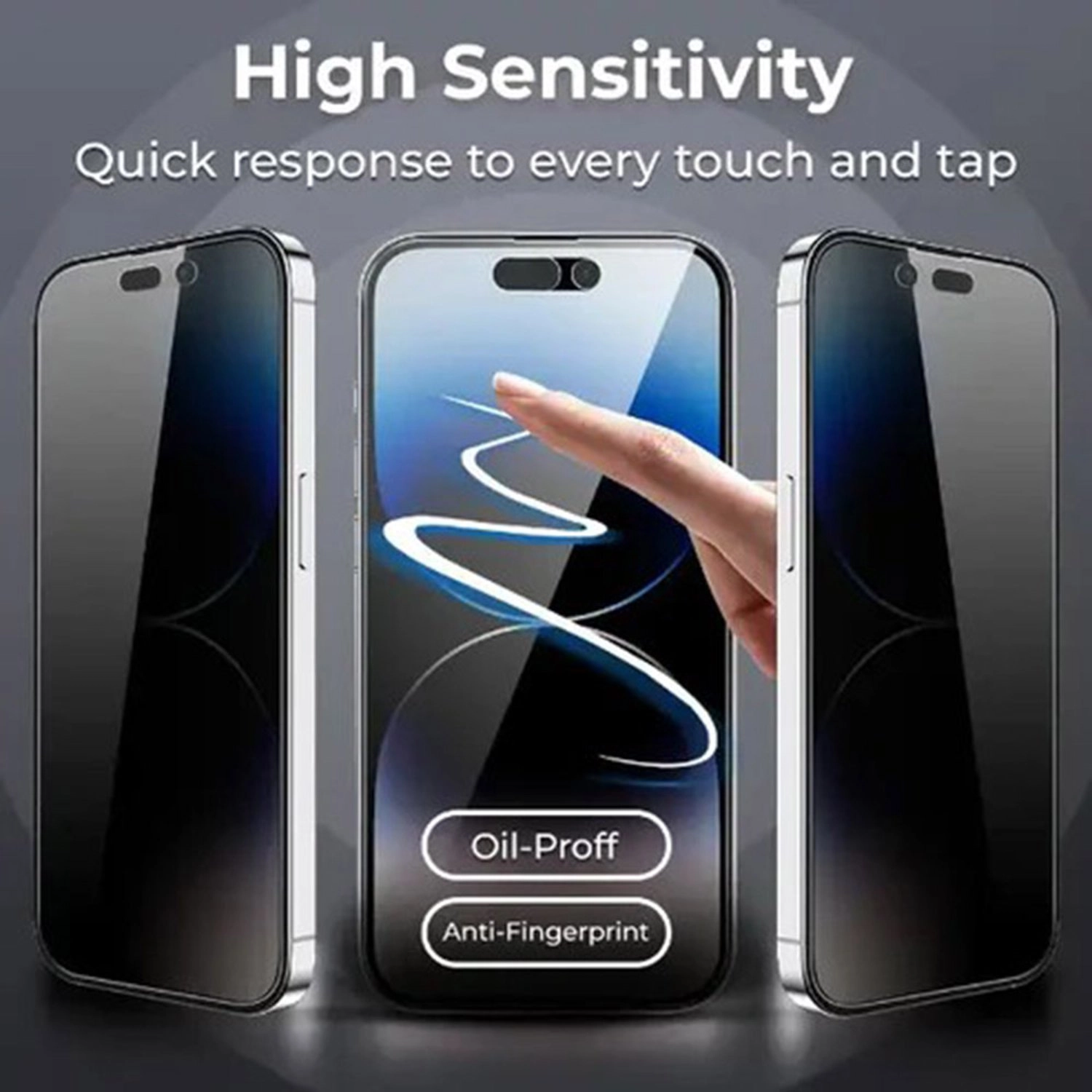 Privacy Screen Protector iPhone 16 Plus - 9H Hardness Tempered Glass