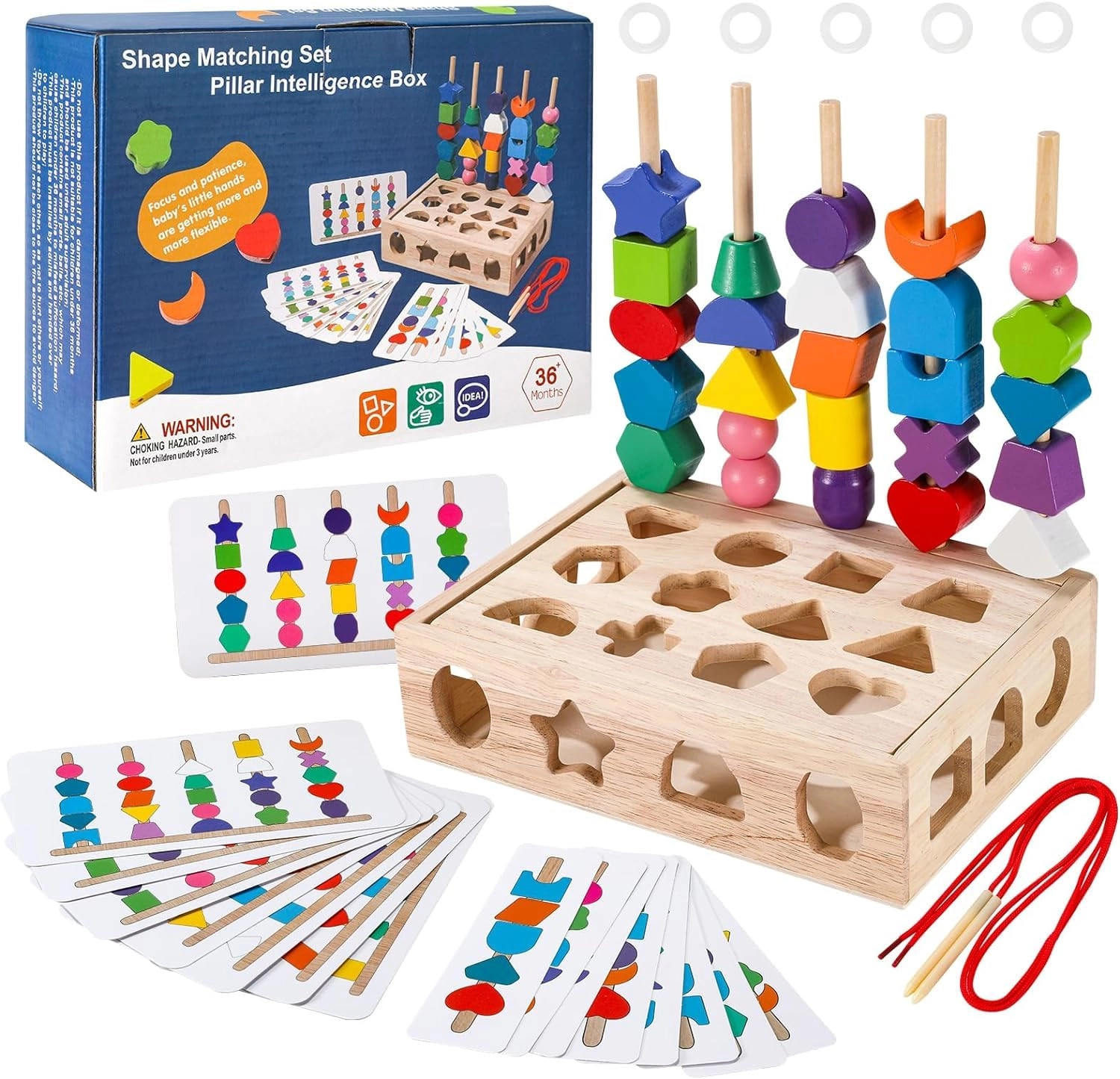 AM ANNA Wooden Beads Sequencing Toy Set - 2 - 12 months 21 piece(s)