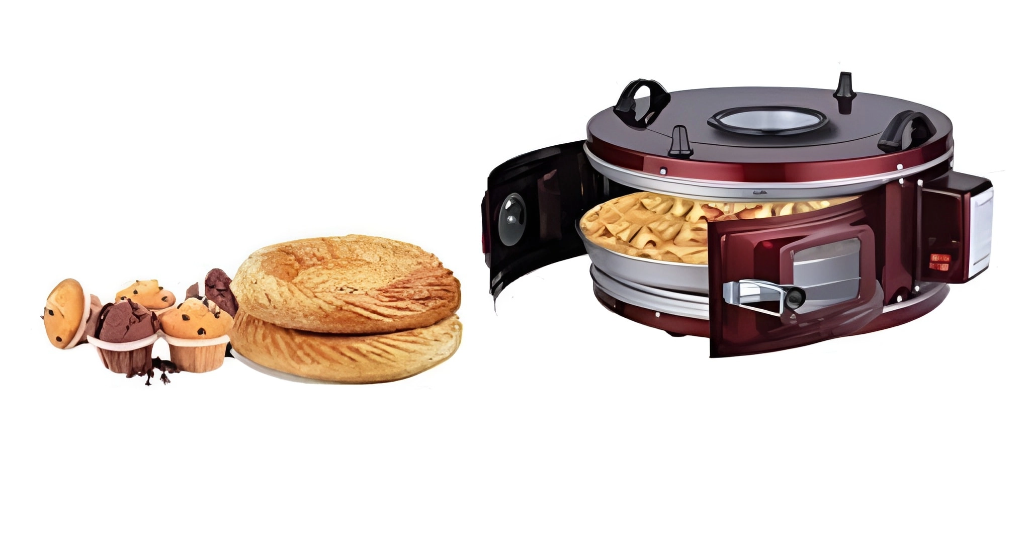 Homeonics Round Toaster Oven - Compact Countertop Electric