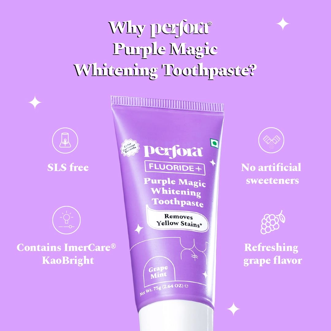 Purple Magic Whitening Serum Grape Mint Toothpaste Adult & Children 150g