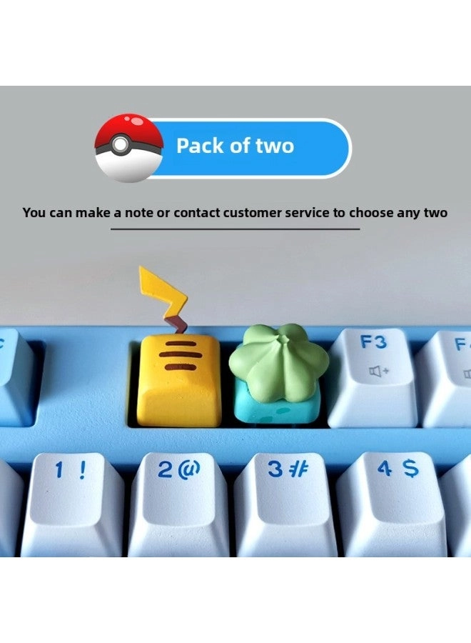 Generic Pikachu Keycap + Fire Dragon + Jenny Turtle + Ibugon Ghost + Keda Duck