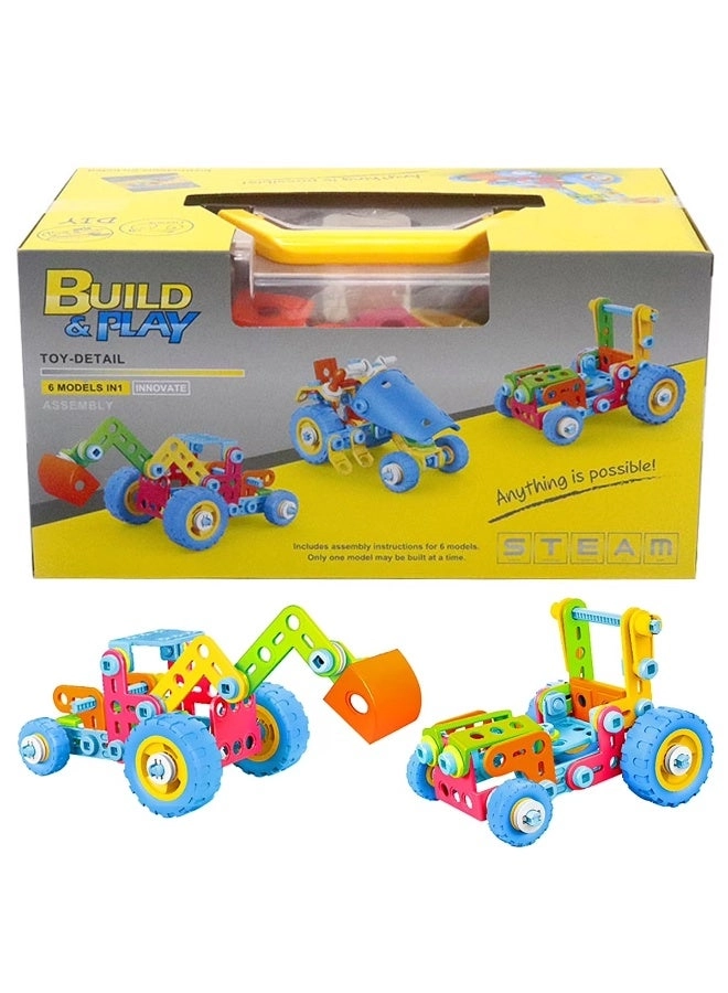 KIDSAVIA 6-in-1 STEM Erector Set - 116 pcs for ages 5+