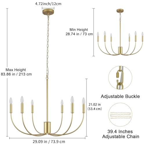 Chandelier - 73 cm to 213 cm
