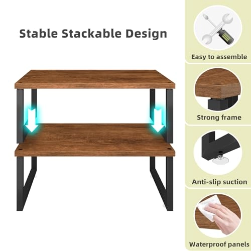 Monitor Stand Riser - 2 Pack 5.5inch Antique Brown