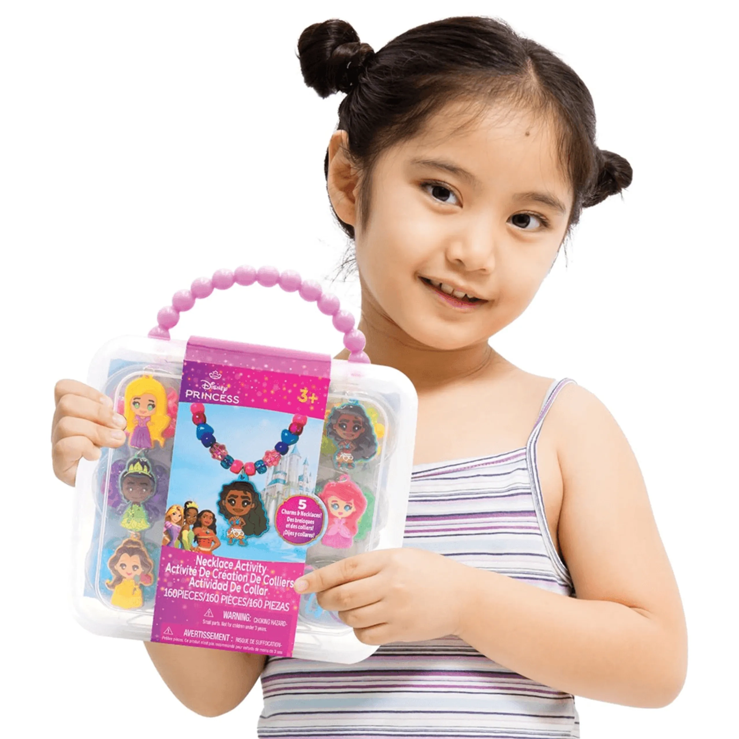 Disney Princess Necklace Activity Case - 5 princess charms 150 colorful beads 5 necklace cords