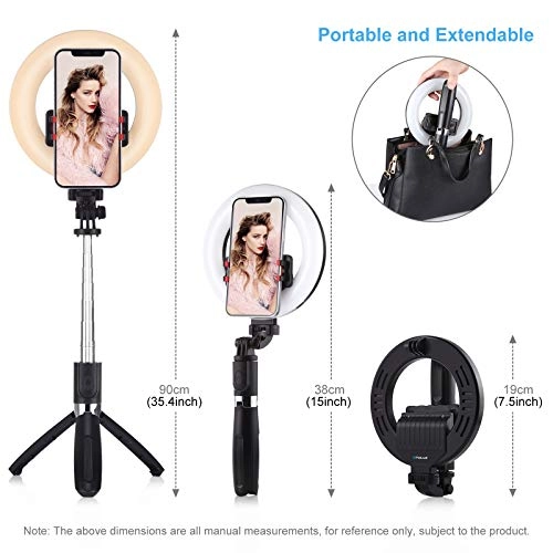 Selfie Ring Light - 5.0 inch Tripod Rechargeable Dimmable