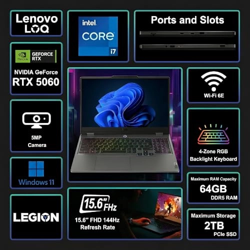 LOQ 15 83JE00XVUE - 15.59'' Core i7-14700HX 16GB DDR5 512GB SSD