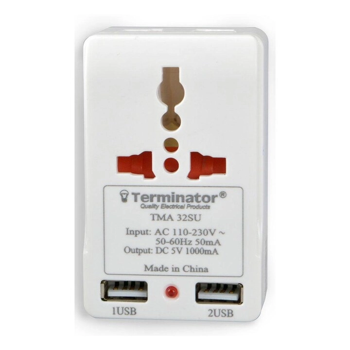 Terminator TMA 32SU - Multi Adaptor 2 USB Sockets