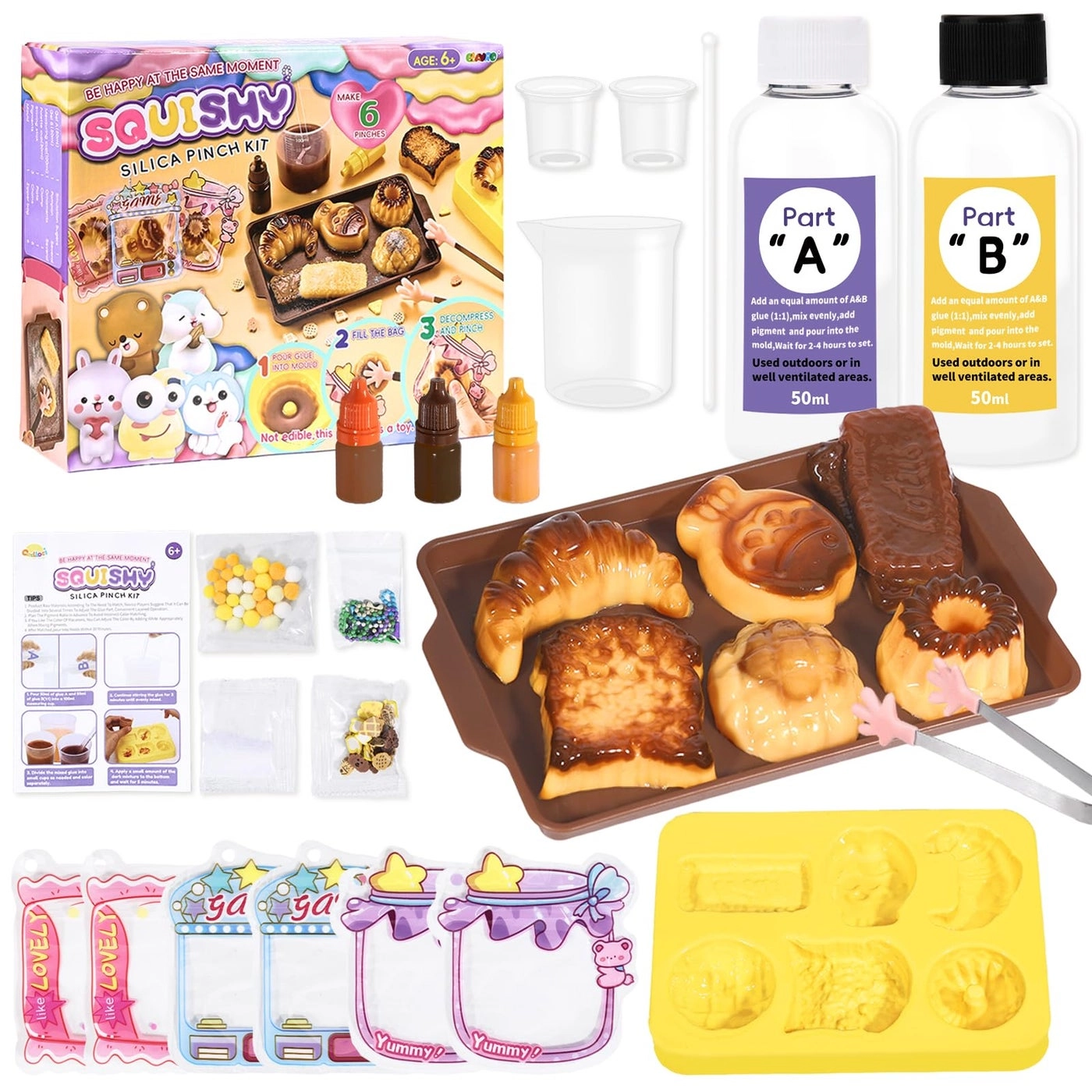 Crelloci Bread Taba Squishy Kit - Silicone DIY Slow Rising
