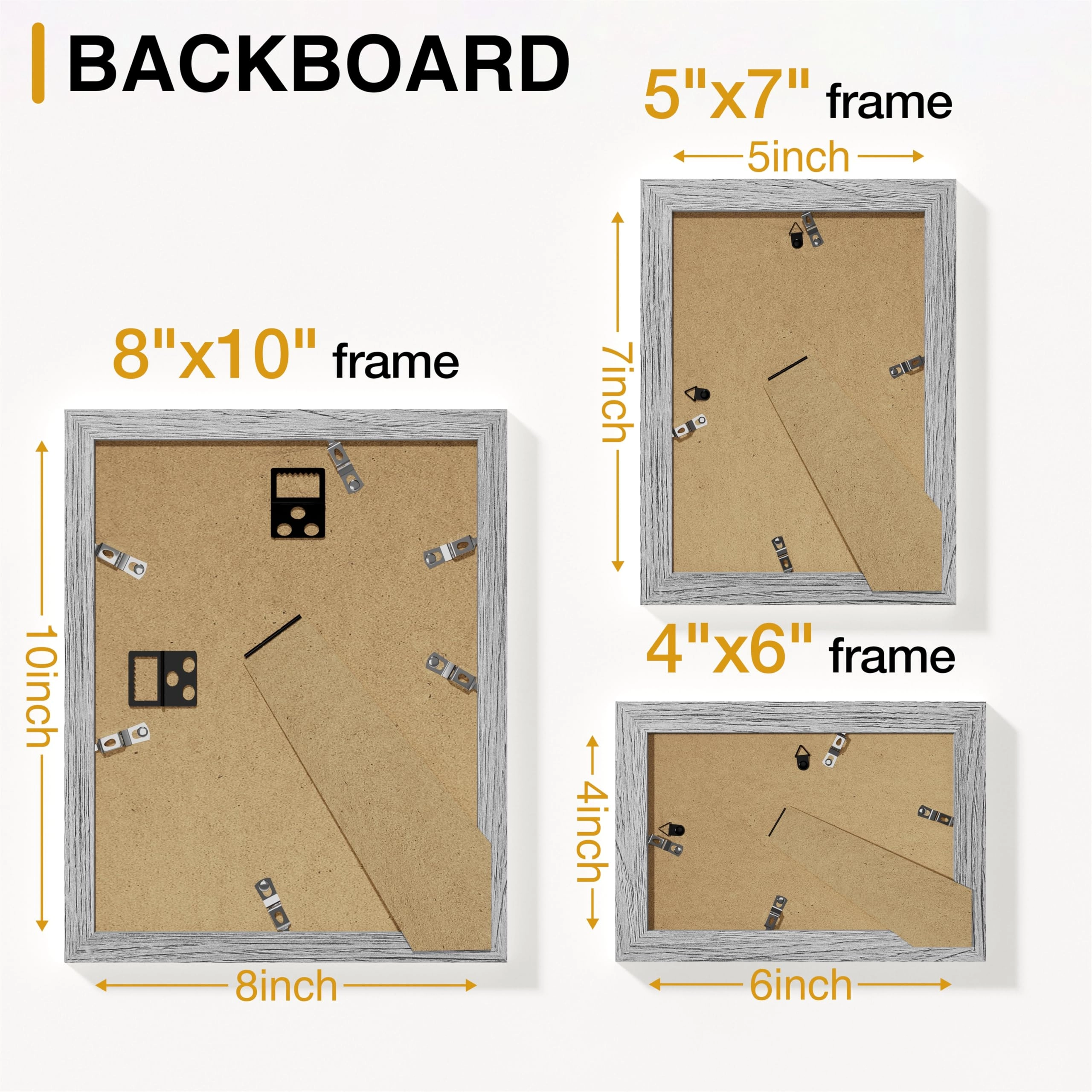 Picture Frames Set - 10 Pack Rustic Grey