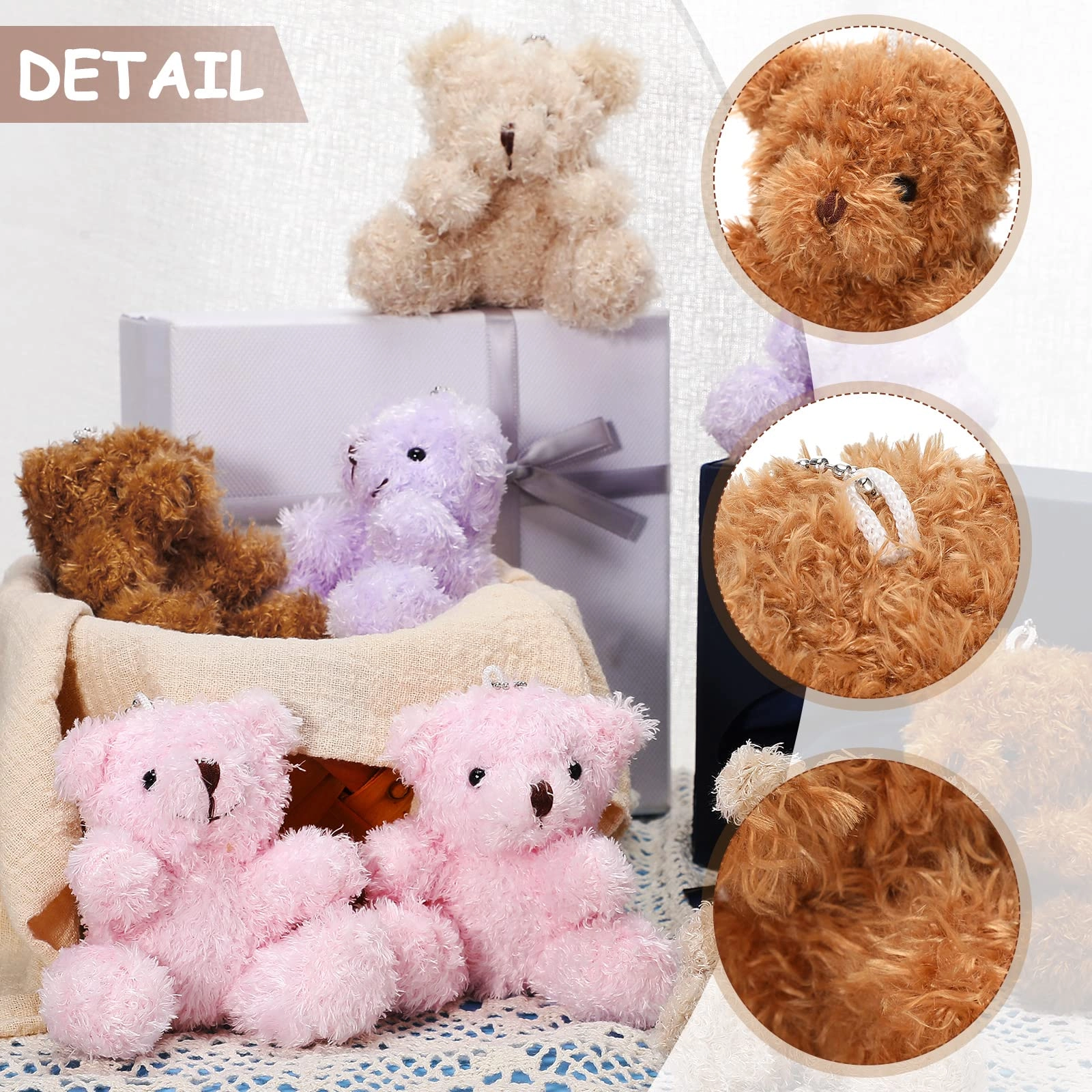 Bear 10 cm Plush - 24 Count Keychain