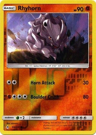 Crystalcommerce Rhyhorn - 93/214 Reverse Holo Unbroken Bonds