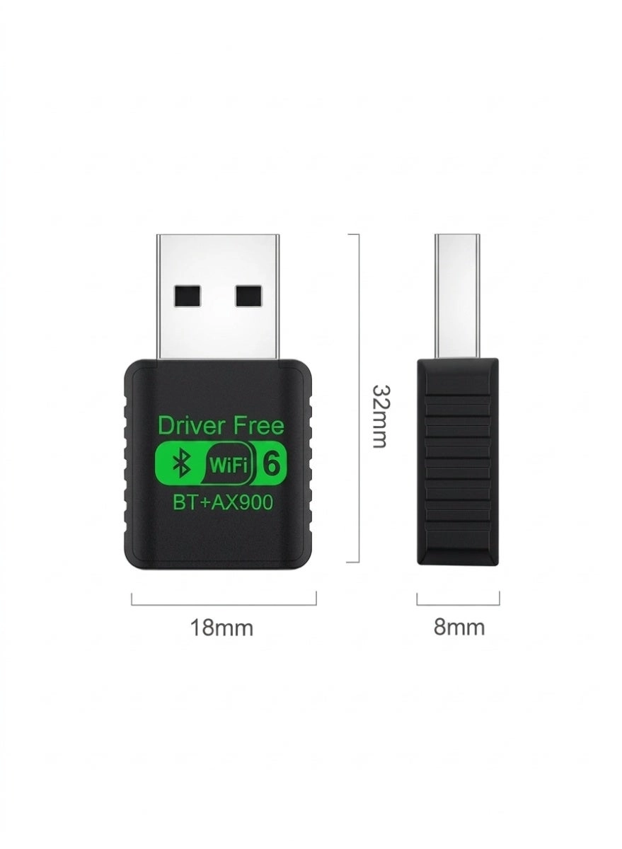 WiFi 6 USB Adapter - Dual Band 5GHz 2.4GHz USB Bluetooth