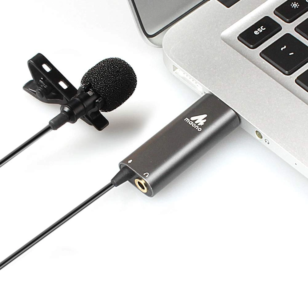 Maono Technology Inc., mail: service@maono.com (Renewed) AU-UL20 USB+3.5mm-Mini-Jack Microphone