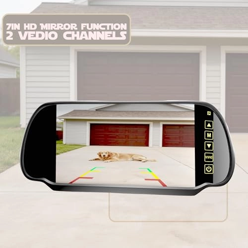 TFT LCD Car Rearview Mirror Monitor - Wide Screen 2 Video Inputs