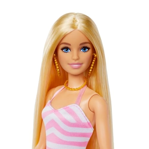 Barbie Fashion & Beauty Beach Doll - Orange Swimsuit Ages 3+