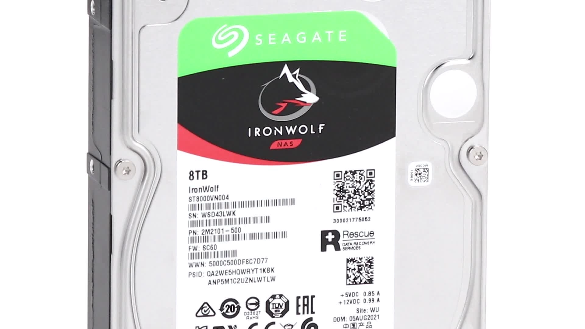 IronWolf 3.5" 7200rpm 256MB SATA 6Gb/s (ST8000VN004) - 8TB