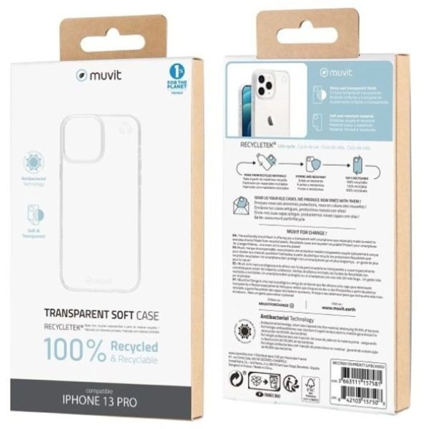 Recycletek Soft Case - recycled plastic Back Case for iPhone 13 Pro
